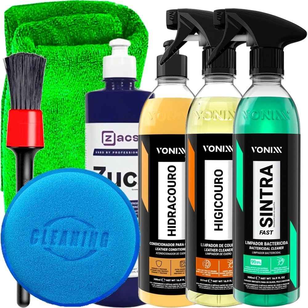 Kit Completo Vonixx Sintra Fast, Higicouro e Hidracouro: Limpeza e Cuidado Profissional para seu Veículo