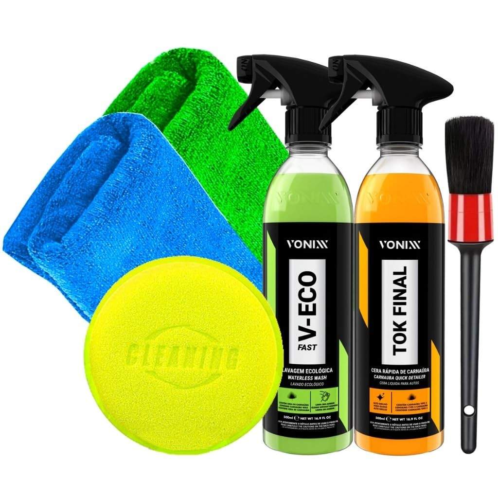 Kit Completo Vonixx V-Eco Fast e Tok Final: Limpeza e Brilho Profissional para Seu Carro