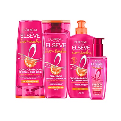 Kit Elseve Liso dos Sonhos: Transforme Seus Cabelos com Alisamento e Controle de Frizz