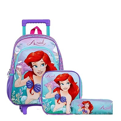 Kit Escolar Ariel: Mochila, Lancheira e Estojo!