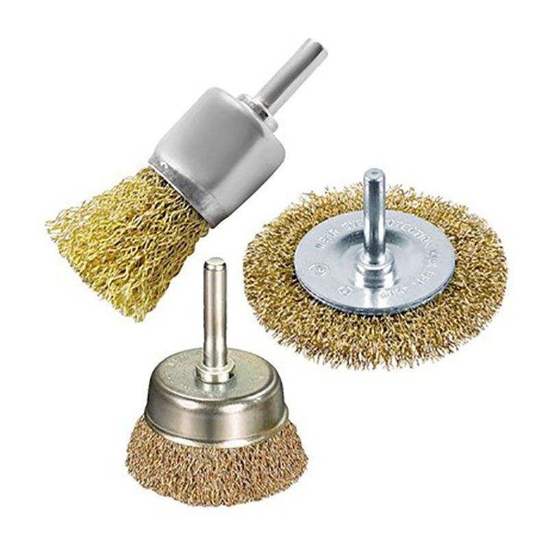 Kit Escova de Aço 3 Peças para Parafusadeira: Limpeza Rápida e Profissional