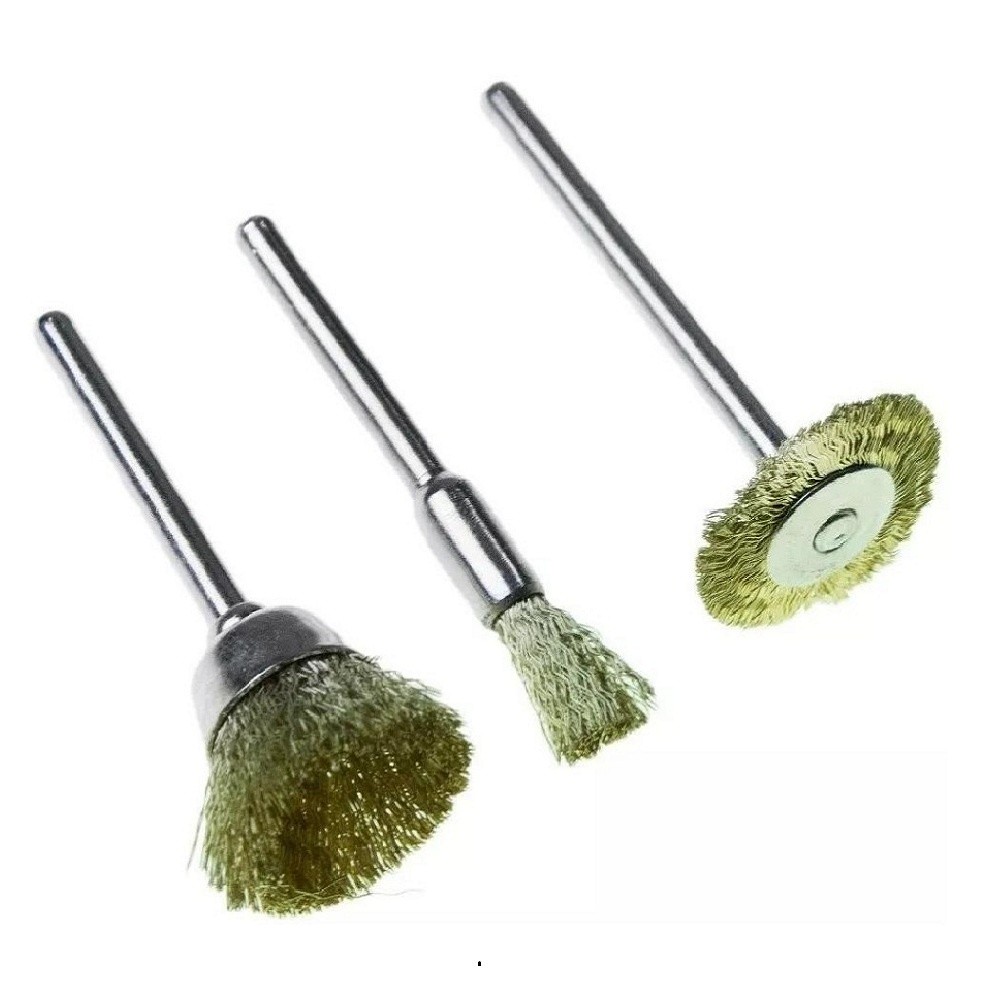 Kit Escovas Micro Retífica: 3 Peças Black Jack
