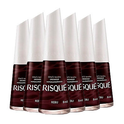 Kit Esmalte Risqué Cremoso Rebu – 6 Unidades de Alta Performance