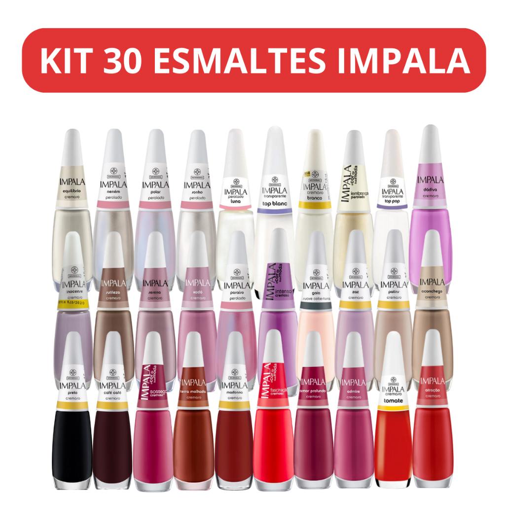 Kit Esmaltes Impala Cores Variadas – Tons Claros e Escuros