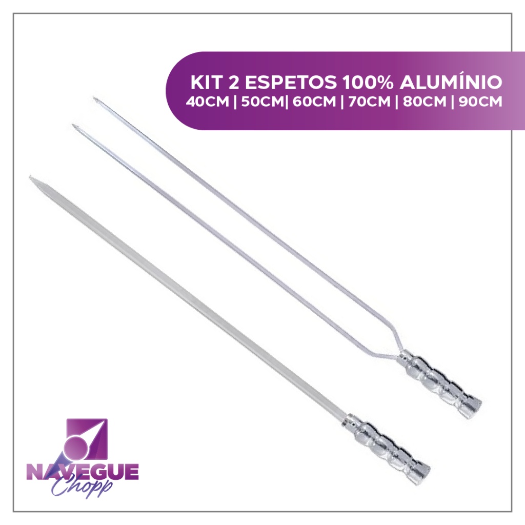 Kit Espetos Alumínio: Churrasco Perfeito e Fácil!