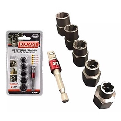 Kit Extrator de Parafusos: Solução Rocast 6-13mm