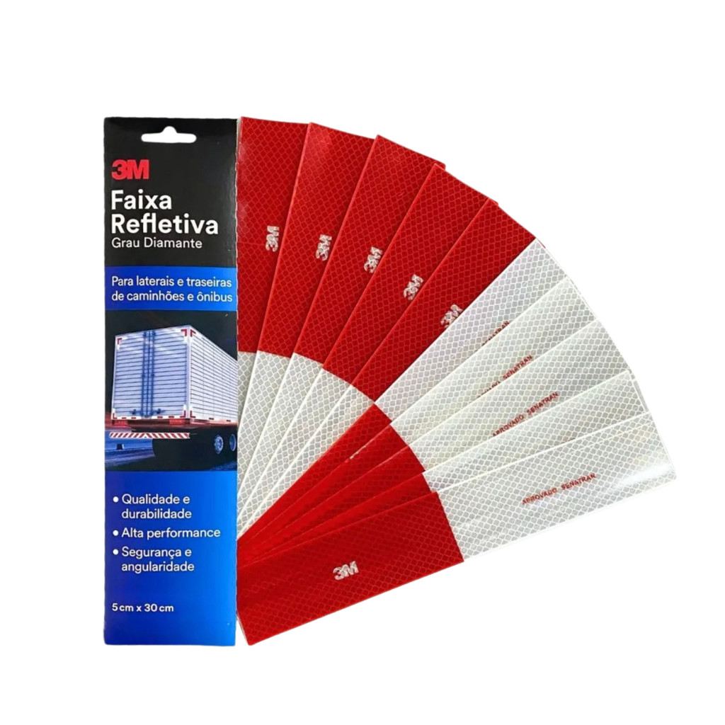 Kit Faixas Refletivas 3M Original – Segurança para Caminhões e Ônibus