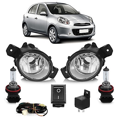 Kit Farol de Milha H11 para Nissan March 2011 a 2014