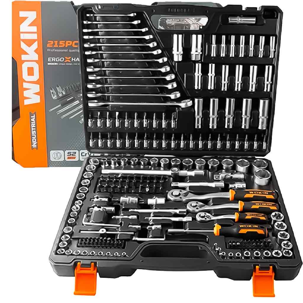 Kit Ferramentas 215 Peças WOKIN: Completo e Profissional