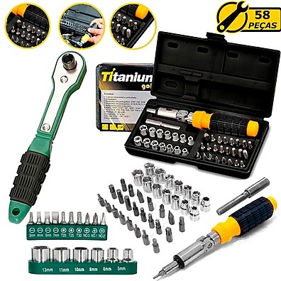 Kit Ferramentas 58 Peças: Sua Oficina Completa!