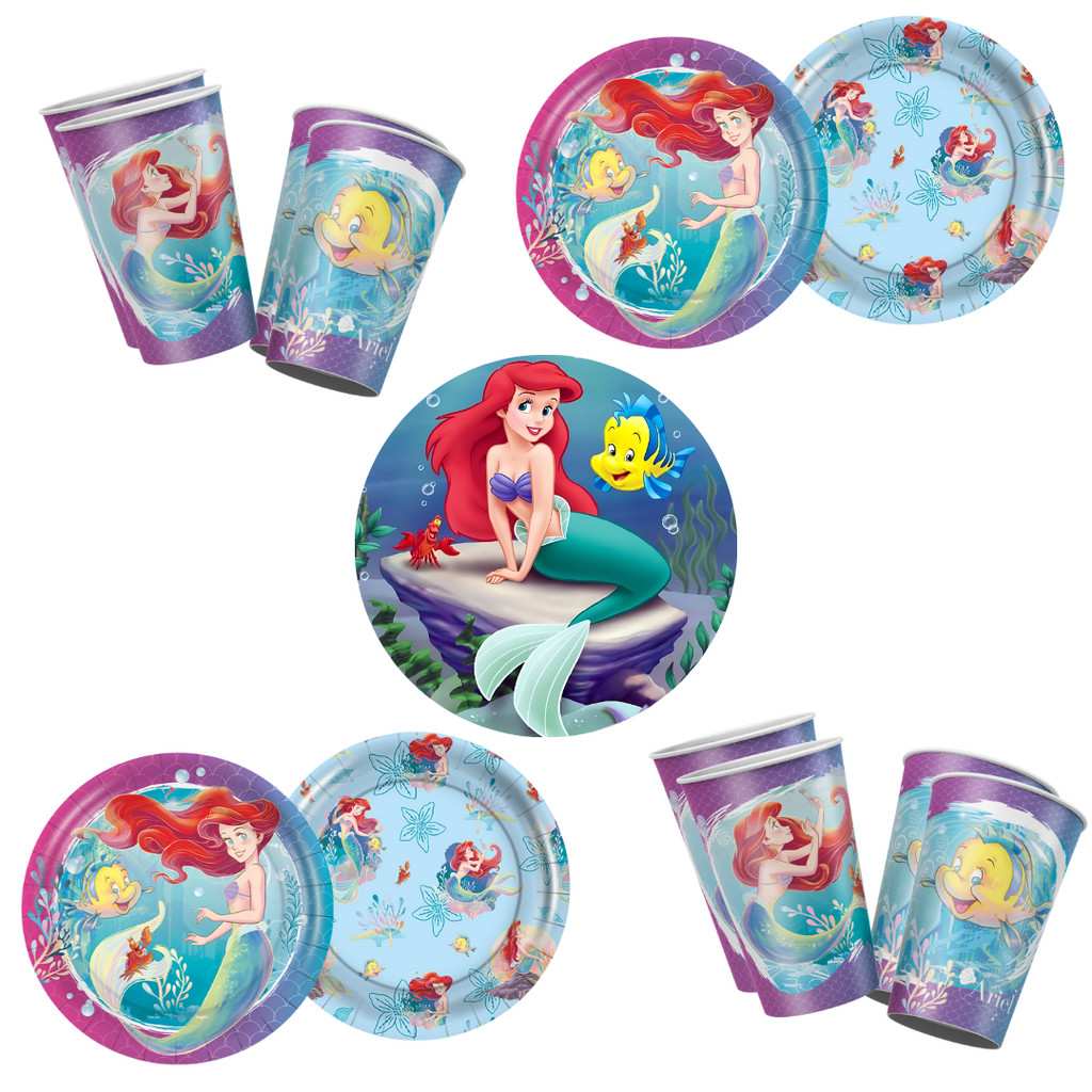 kit-festa-ariel-disney-pratos-e-copos