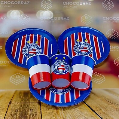 Kit Festa Bahia Oficial: Pratos e Copos para Torcedores!