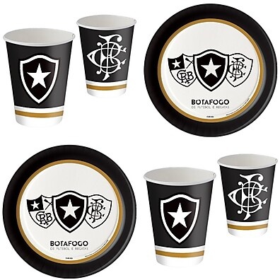 Kit Festa Botafogo Oficial: Pratos e Copos!