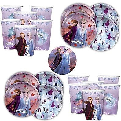 Kit Festa Frozen: 16 Pratos e 16 Copos!