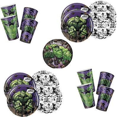 Kit Festa Hulk: Pratos e Copos Descartáveis Regina