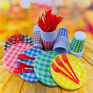 Kit Festa Junina 50 Pessoas: Pratos, Copos e Garfos!