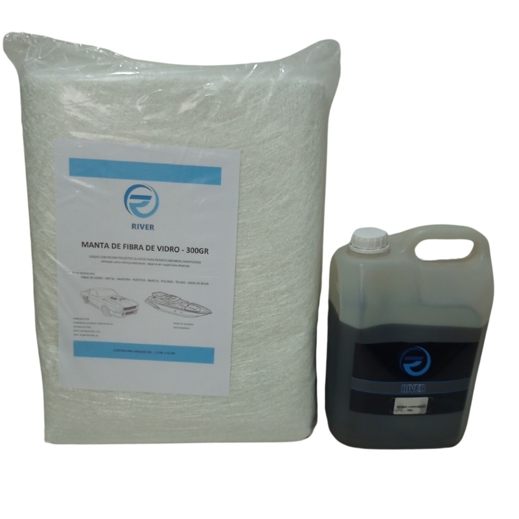 Kit Fibra de Vidro: Resina + Manta para Reparos