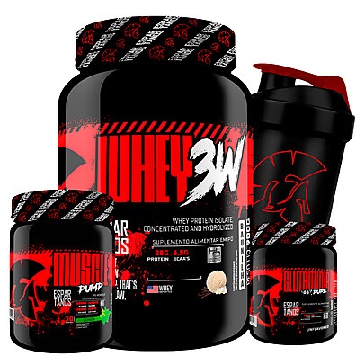 Kit Fitness Explosão: Whey, Pré+Glutamina