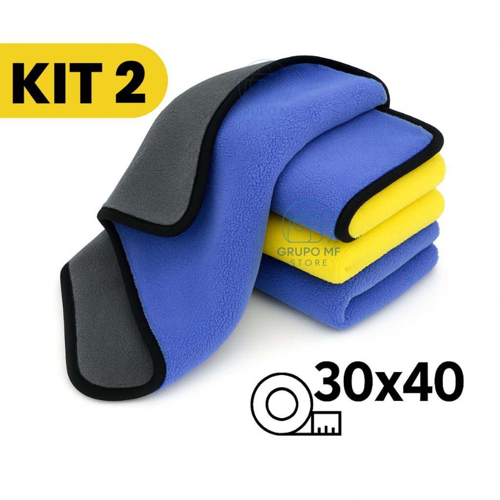 Kit Flanela Microfibra Dupla Face: Limpeza Automotiva e Doméstica com Alta Absorção