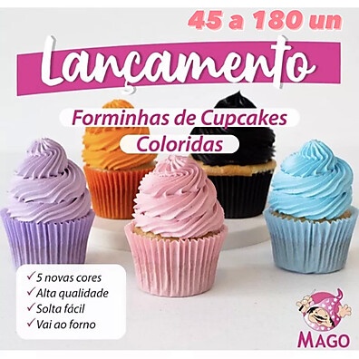 KIT Forminha Cupcake Mago – Novas Cores e Quantidades