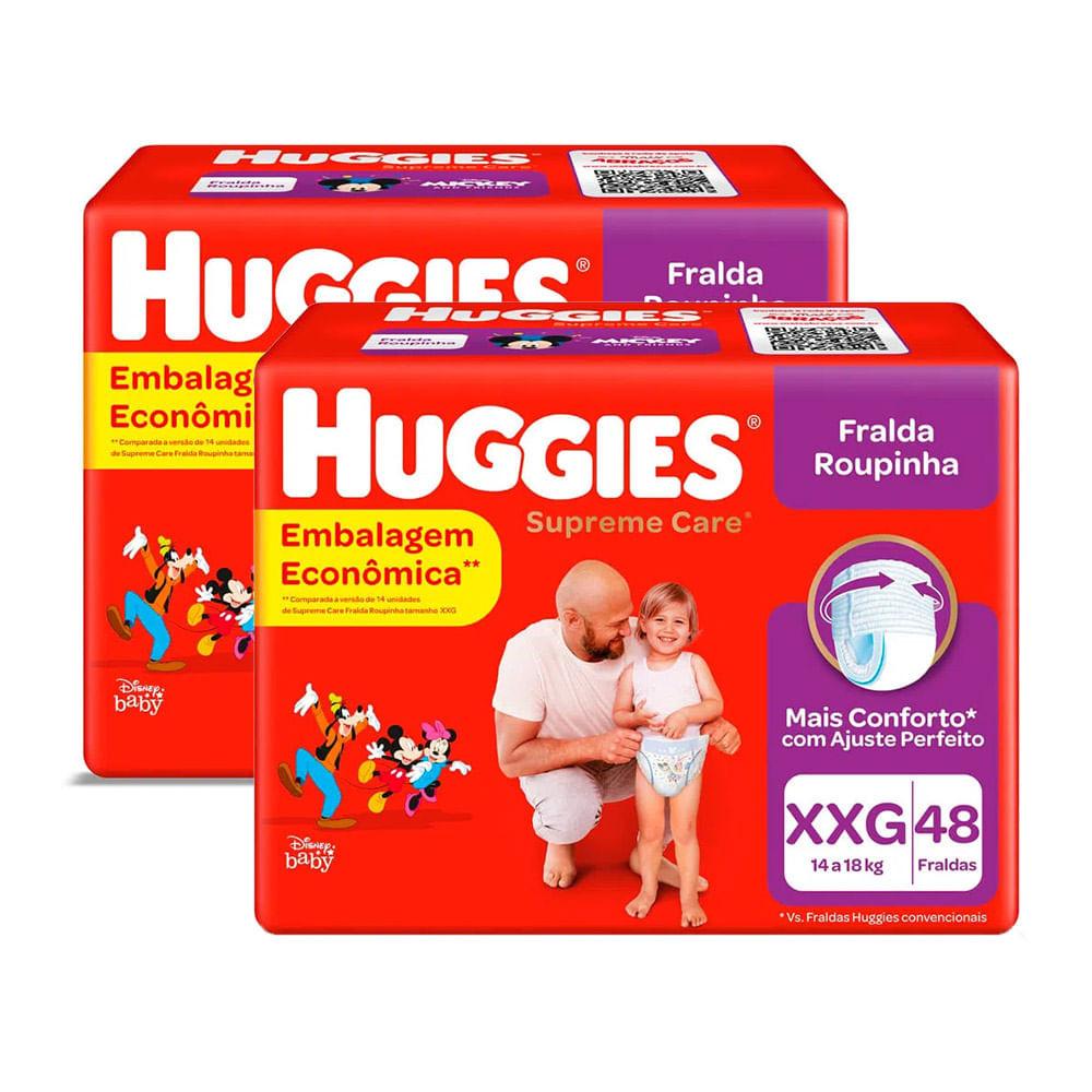 Kit Fraldas Huggies Supreme Care XXG 96 Unidades: Conforto e Proteção Máxima