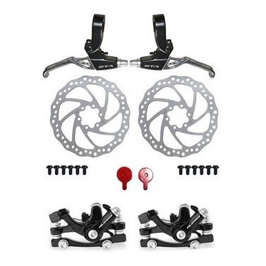 Kit Freio Disco Mecânico 160mm para Bike com Manetes em Alumínio