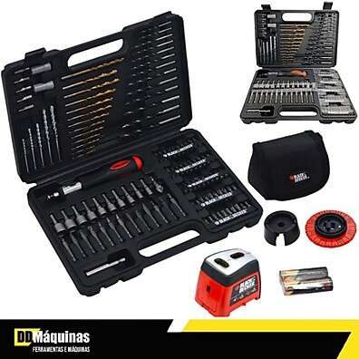 Kit Furadeira e Parafusar 115 Peças com Laser - Black & Decker