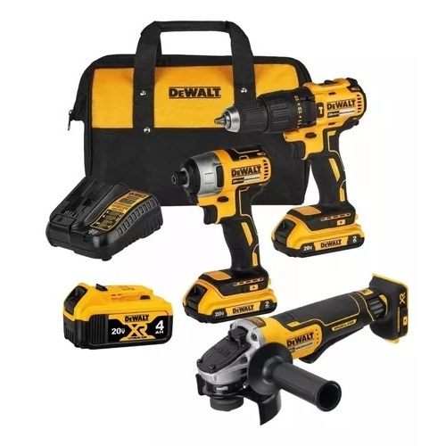 Kit Furadeira, Parafusadeira e Esmerilhadeira Dewalt 20V
