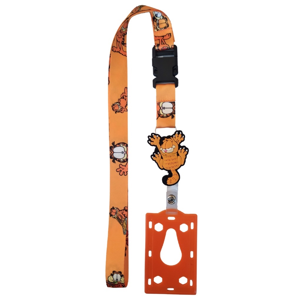 Kit Garfield: Cordão + Porta Crachá Retrátil