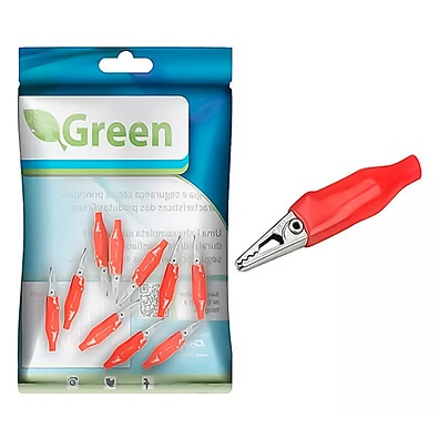 Kit Garra Jacaré 5A Vermelha com Capa – 10 Unidades
