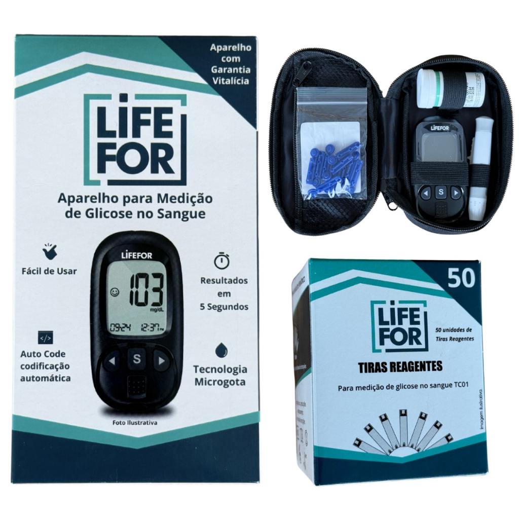 Kit Glicose Lifefor: Precisão e Controle em Suas Mãos