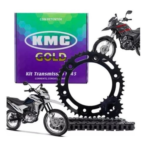 Kit Relação KMC Gold Bros 160 XRE 190 (2015-2024) - Corrente Retentora 428ELO