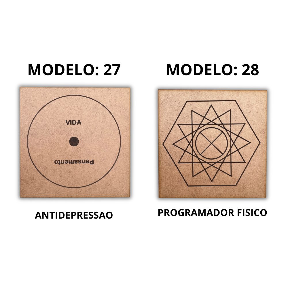 Kit Gráficos Radiônicos MDF 3mm para Radiestesia: Modelos 27 e 28