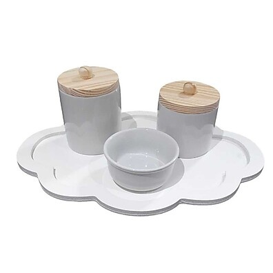 Kit Higiene Bebê Porcelana: Nuvem de Delicadeza