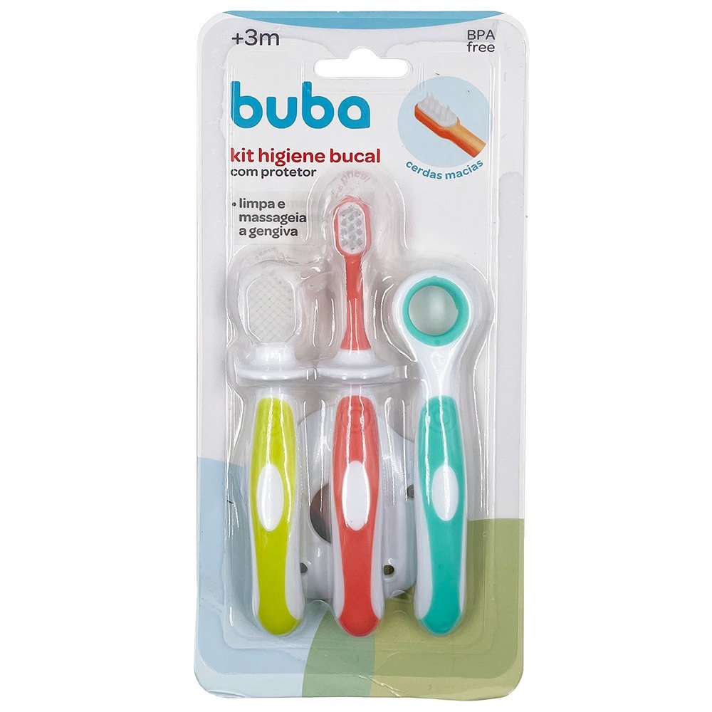 Kit Higiene Bucal Infantil Buba: Massageador e Protetor para Bebês