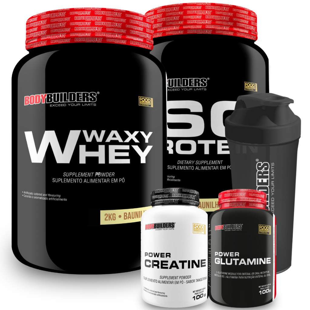 Kit Hipertrofia Total: Whey, Iso, Creatina e Mais!