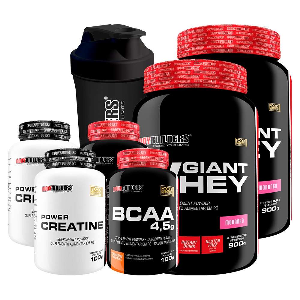 Kit HyperGrowth: Whey, BCAA & Creatina