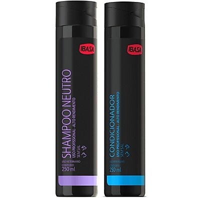 Kit Ibasa Shampoo Neutro + Condicionador 250ml - Limpeza e Maciez para Pets