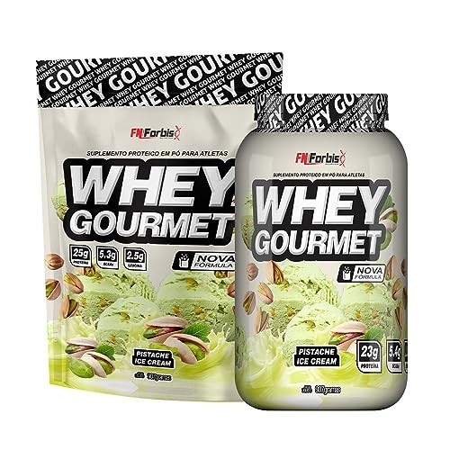 Kit Pote + Refil Whey Protein Gourmet - FN Forbis Nutrition (Pistache Ice Cream)