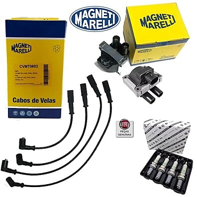 Kit Ignição Palio 1.0 8v: Bobina, Cabo e Vela Original