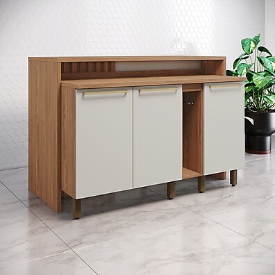 Kit Ilha Gourmet Balcão 3 Portas Yasmin: Organize sua Cozinha com Estilo