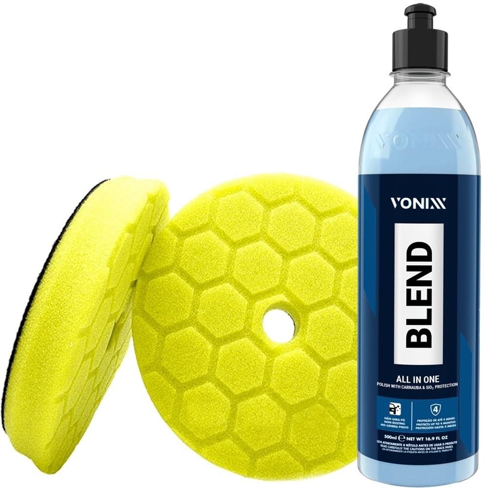 Kit Vonixx Blend All in One 500ml + Boina Colmeia Corte Leve 5" Leadmax: Brilho e Proteção para seu Carro