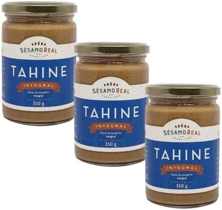 Kit 3 Vidros de Tahine Pasta de Gergelim Integral de 350g cada - Sésamo Real