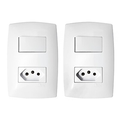 Kit Interruptor e Tomada Blux: 2 Conjuntos Completos