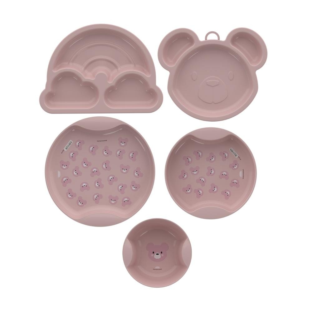 Kit Introdução Alimentar Plasútil: 5 Peças Rosa