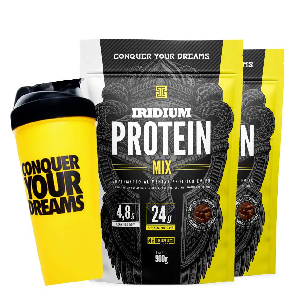 Kit Iridium Protein Mix 900g + Coqueteleira: Ganhe Massa e Performance