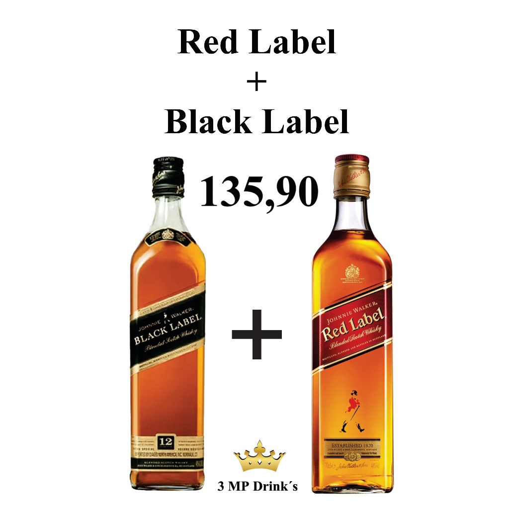 Kit Johnnie Walker: Red Label + Black Label 🥃