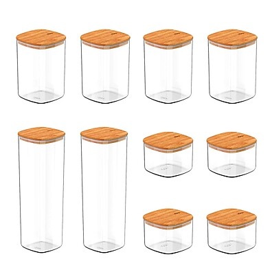 Kit Keep 10 Potes Herméticos Natural – Organização com Estilo