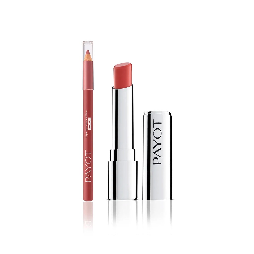 Kit Lábios Payot: Batom Canela + Lápis Hibisco