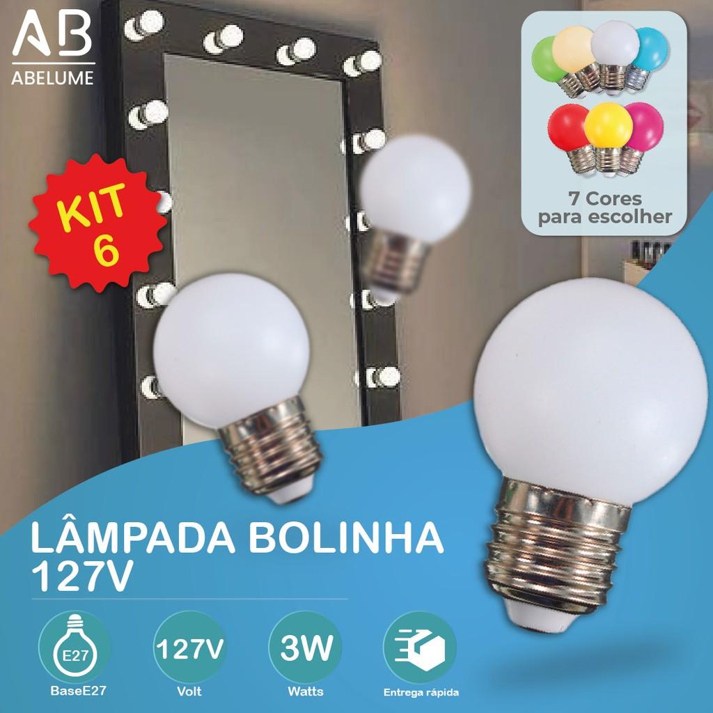 Kit Lâmpada LED Bolinha Colorida: 6 Unidades!